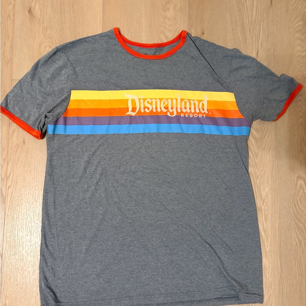 Unisex Gray T-Shirt with Rainbow Stripes